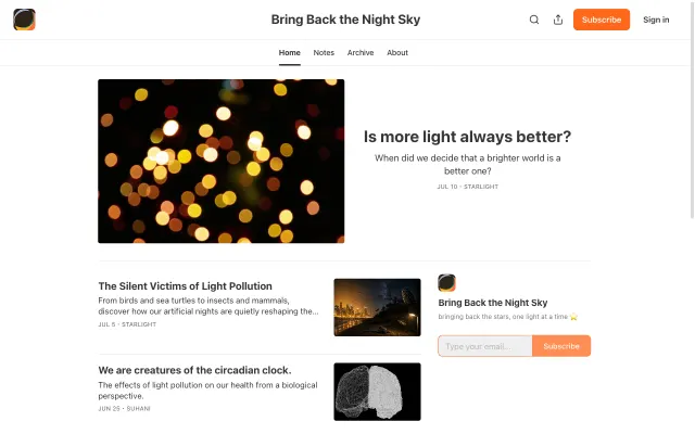 Bring Back the Night Sky — Substack publication